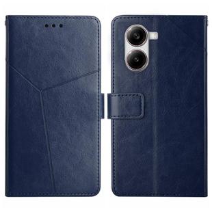 For Xiaomi Poco X7 Pro Y-shaped Pattern Flip Leather Phone Case(Blue)