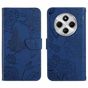 For Redmi 14C 4G Skin Feel Butterfly Embossed Flip Leather Phone Case(Blue)