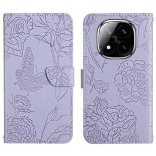 For Redmi Note 14 Pro+ 5G Skin Feel Butterfly Embossed Flip Leather Phone Case(Pink)