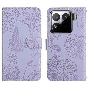 For Xiaomi 15 Skin Feel Butterfly Embossed Flip Leather Phone Case(Purple)