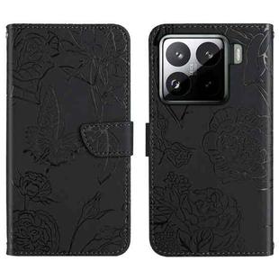 For Xiaomi 15 Skin Feel Butterfly Embossed Flip Leather Phone Case(Black)
