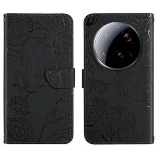 For Xiaomi 15 Ultra Skin Feel Butterfly Embossed Flip Leather Phone Case(Black)