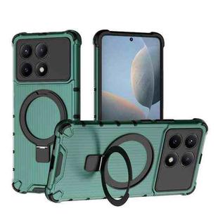 For Redmi K70e 5G Grating Holder Shockproof Phone Case(Green)