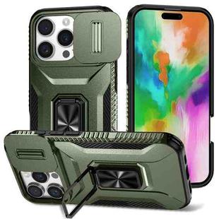 For iPhone 16 Pro Sliding Camshield Holder Phone Case(Alpine Green)