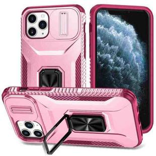 For iPhone 11 Pro Sliding Camshield Holder Phone Case(Pink + Rose Red)