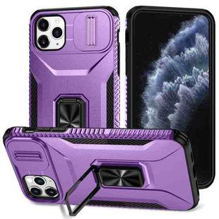 For iPhone 11 Pro Max Sliding Camshield Holder Phone Case(Purple)