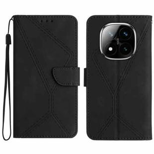 For Redmi Note 14 Pro+ 5G Stitching Embossed Leather Phone Case(Black)