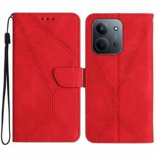 For Redmi 15C 4G 171.5mm / Poco C85 4G Stitching Embossed Leather Phone Case(Red)