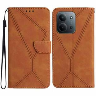 For Redmi 15C 4G 171.5mm / Poco C85 4G Stitching Embossed Leather Phone Case(Brown)