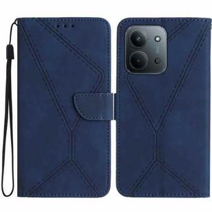 For Redmi 15C 4G 171.5mm / Poco C85 4G Stitching Embossed Leather Phone Case(Blue)