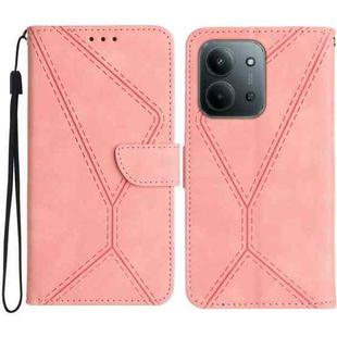 For Redmi 15C 5G 173.1mm / 15C 4G 173.1mm Stitching Embossed Leather Phone Case(Pink)