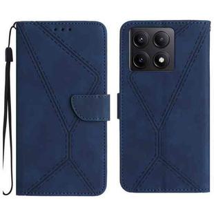 For Xiaomi 14T 5G Global Stitching Embossed Leather Phone Case(Blue)