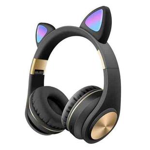 Cat Ears Bluetooth Wireless Headphones Gaming Headset with Light(Balck)