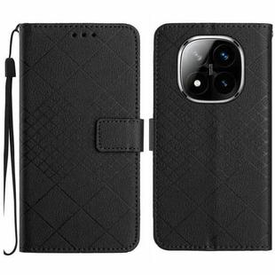 For Redmi Note 14 Pro+ 5G Rhombic Grid Texture Leather Phone Case(Black)