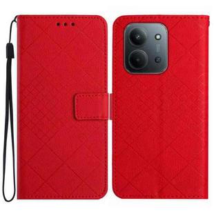 For Redmi 15C 4G 171.5mm / Poco C85 4G Rhombic Grid Texture Leather Phone Case(Red)