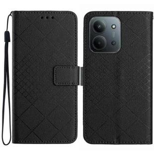 For Redmi 15C 4G 171.5mm / Poco C85 4G Rhombic Grid Texture Leather Phone Case(Black)