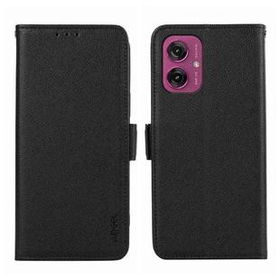 For Motorola Moto G55 5G ABEEL Side-Magnetic Litchi Pattern Leather RFID Phone Case(Black)