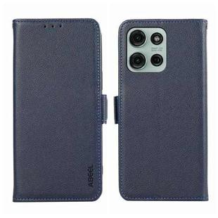 For Motorola Moto G75 5G ABEEL Side-Magnetic Litchi Pattern Leather RFID Phone Case(Blue)