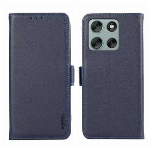 For Motorola Moto G86 5G ABEEL Side-Magnetic Litchi Pattern Leather RFID Phone Case(Blue)