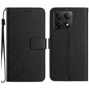 For Xiaomi 14T Pro 5G Global Rhombic Grid Texture Leather Phone Case(Black)