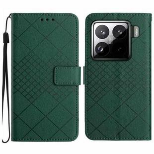 For Xiaomi 15 Rhombic Grid Texture Leather Phone Case(Green)