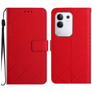 For Xiaomi 15 Ultra Rhombic Grid Texture Leather Phone Case(Red)