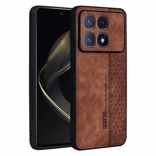 For Redmi K70 Ultra AZNS 3D Embossed Skin Feel Phone Case(Brown)