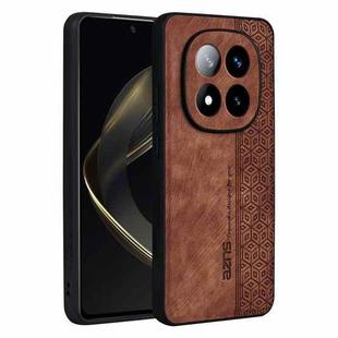 For Redmi Note 14 Pro 4G Global AZNS 3D Embossed Skin Feel Phone Case(Brown)