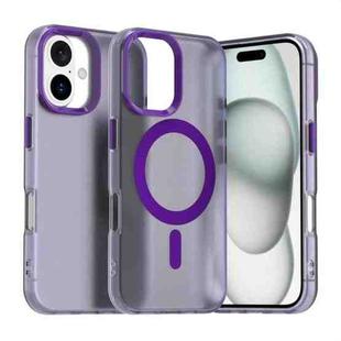 For iPhone 16 Candy Magsafe PC Hybrid TPU Phone Case(Purple)