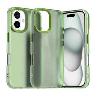 For iPhone 16 Plus Candy PC Hybrid TPU Shockproof Phone Case(Green)