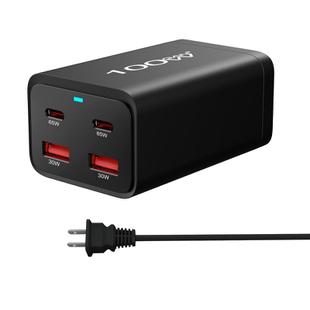 2A2C-100W GaN Pro 100W USB x 2, USB-C / Type-C x 2 Fast Charger, Plug Type:US Plug(Black)