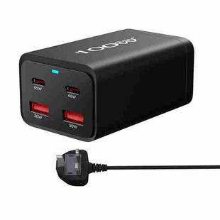 2A2C-100W GaN Pro 100W USB x 2, USB-C / Type-C x 2 Fast Charger, Plug Type:UK Plug(Black)