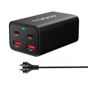 2A2C-100W GaN Pro 100W USB x 2, USB-C / Type-C x 2 Fast Charger, Plug Type:AU Plug(Black)