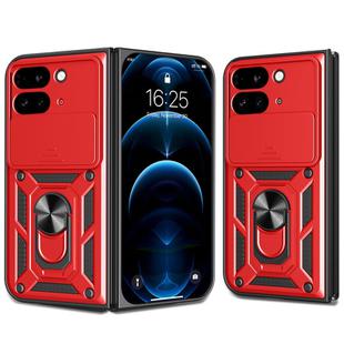 For Google Pixel 9 Pro Fold Sliding Camera Cover Design TPU+PC Phone Case(Red)