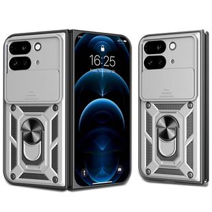 For Google Pixel 9 Pro Fold Sliding Camera Cover Design TPU+PC Phone Case(Silver)