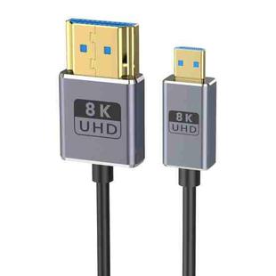 1.2m Coaxial Micro HDMI to HDMI 8K UHD 48Gbps Video Connection Cable, Style:Straight Head