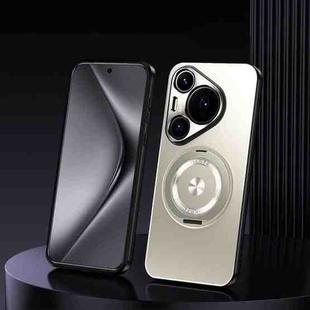 For Huawei Pura 80 Pro 5G Rotating Holder Frosted Metal Phone Case(Titanium)
