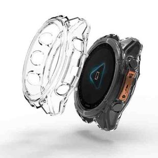 For Garmin Fenix 8 AMOLED 47mm Half Pack Hollow TPU Watch Protective Case(Transparent)