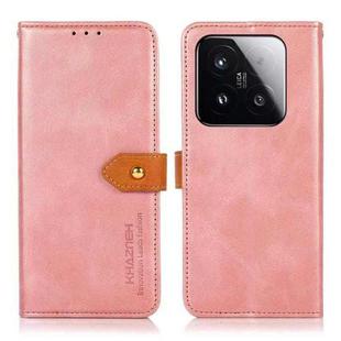 For Xiaomi 15T 5G KHAZNEH Cowhide Texture Flip Leather Phone Case(Rose Gold)