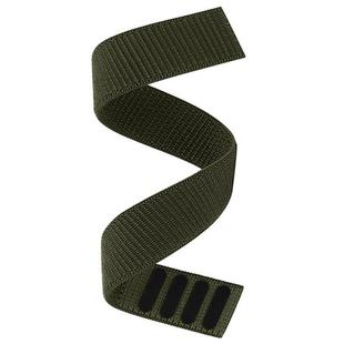 For Garmin Fenix 8 AMOLED 51mm Knitted Nylon Hook And Loop Fastener Watch Band(Army Green)