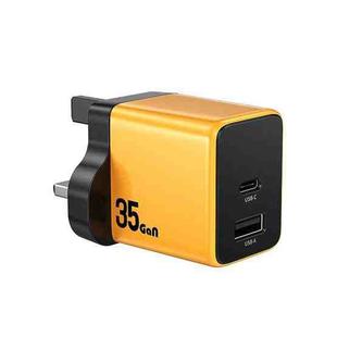 WK WP-U36 35W USB-C / Type-C, USB GaN Fast Charger, Plug Type:UK Plug(Yellow)