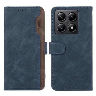 For Xiaomi 14T ABEEL Color Block Magnetic RFID Leather Phone Case(Blue-Brown)