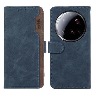 For Xiaomi 15 Ultra ABEEL Color Block Magnetic RFID Leather Phone Case(Blue-Brown)