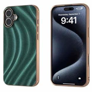 For iPhone 16 Nano Electroplating Galactic Pattern Protective Phone Case(Green)