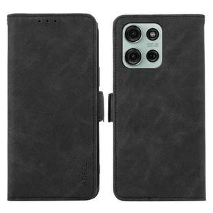 For Motorola Moto G75 5G ABEEL Frosted Magnetic RFID Leather Phone Case(Black)