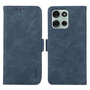 For Motorola Moto G75 5G ABEEL Frosted Magnetic RFID Leather Phone Case(Blue)