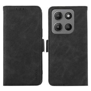 For Motorola Moto G15 4G / G05 ABEEL Frosted Magnetic RFID Leather Phone Case(Black)