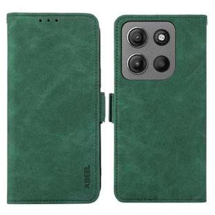 For Motorola Moto G15 4G / G05 ABEEL Frosted Magnetic RFID Leather Phone Case(Green)