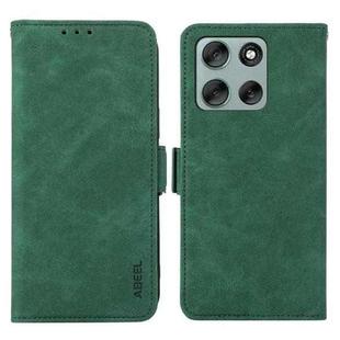 For Motorola Moto G56 5G ABEEL Frosted Magnetic RFID Leather Phone Case(Green)