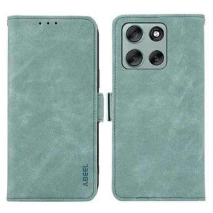 For Motorola Moto G56 5G ABEEL Frosted Magnetic RFID Leather Phone Case(Cyan)